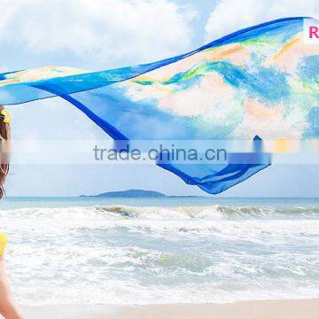 Hot selling imitated silk fabric multi-use sexy beach scarf for bikini girls