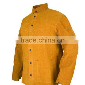 Orange Split Leather Welding Jackets, Kevlar Stitched