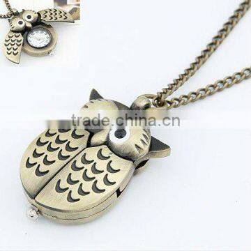 Fashion Mini pocket watch/cheap cute owl pocket watch