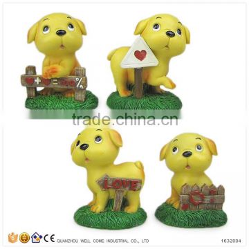 Cheap Handmade Valentine Gift Resin Dogs and Puppies for Sale