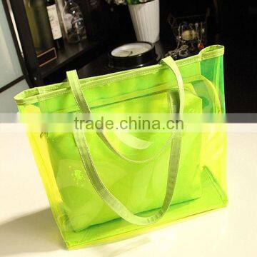 Transpatent PVC shopping bag for women