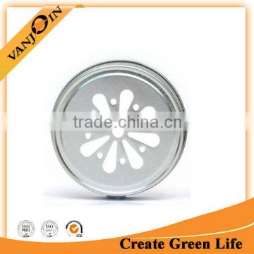 70mm Silver Daisy Lid With Straw Hole