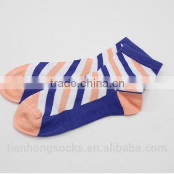 Diagonal Striped Women Cotton Socks OEM Socks