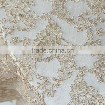 132" R CHAMPAGNE EMB TABLE CLOTH ON MESH photo-2