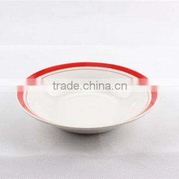 Colorful band porcelain soup plate linyi supplier ceramic dishes