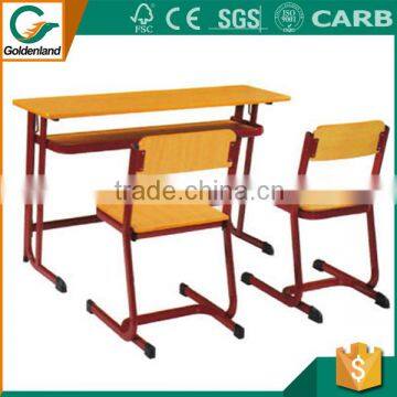 Primary school double seat desk and chair