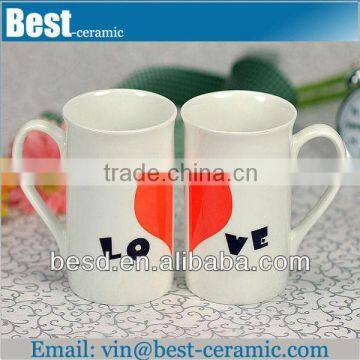Heart Love Design Ceramic Half Coffee Cup