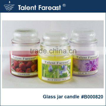 3% fragrance jar clear candle with glass lid natrual soy wax fruit scent candle