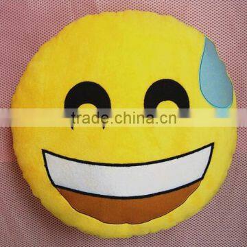 hot sale 2015 new designs emoji pillow cute pattern round shape decorative cushion