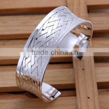 fashion jewelry bangle Diameter 7CM wide 2.3CM 925 sterling silver bracelet