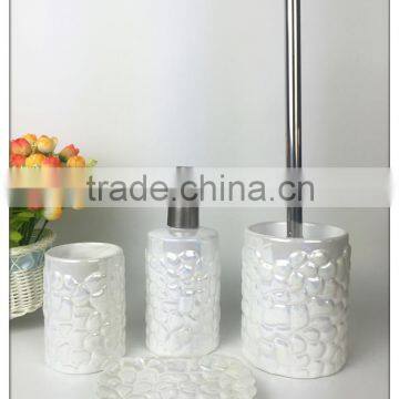 4pcs Pearl Glaze Ceramic Bathroom Set