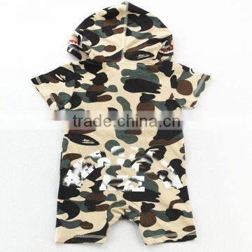 Hot Selling Short Sleeve Baby Cotton Hoodie Bodysuit photo-4
