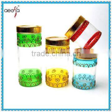 fancy designer decorative glass cookie jar wholesale