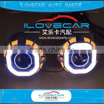 Newest H1 projector lens headlight kit in 2016 with dual COB angle eyes