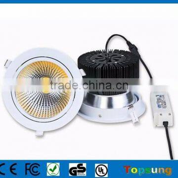 40W CW NW WW power dimmable cob led downlight