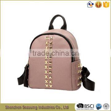 Hot Sale Special Rivet PU Leather School Backpack for Girls photo-3