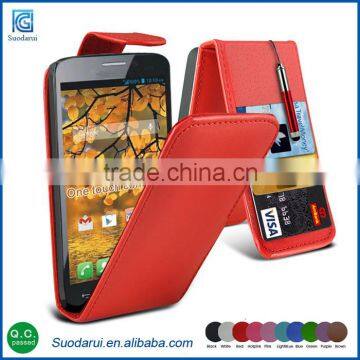 Factory Price Luxury Leather Flip Covers Mix Colors For Alcatel One Touch Conquest OT-7046 Phone Case photo-2