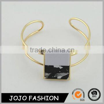 Fashion woman style gold plating multi-ply alloy bracelets bangles with natural stone bracelet