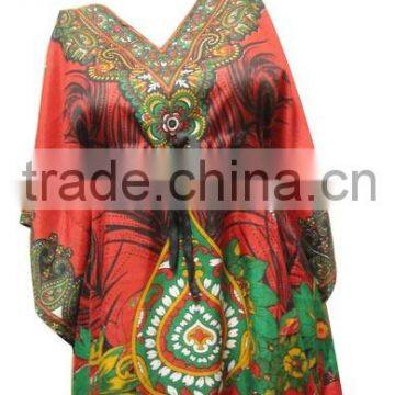 RTCF-5 Latest 2014 New Design Rayon Fabric Short Night Dress Breathable Ladies Caftan / Kaftans From Jaipur India Mix Lot