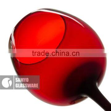 SAMYO Handmade Glassware Novelty Colored Red Wine Glasses photo-2