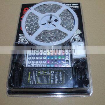 Colourful changing,RGB LED Strip light+44 Keys IR remote controler +Adapter with blister box                        
                                                Quality Choice