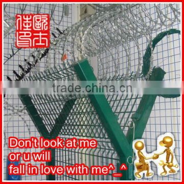 Stainless steel blade barbed wire fence