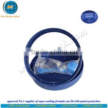 Tamper-evident sealed plastic toddlers formula tin lid with scoop with FSSC 22000 certified by GMP standard plant