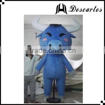 Blue bull plush walking costume, adult cattle mascot costume for sale