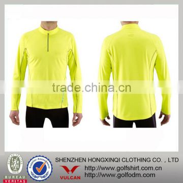 Cool dry performan Lemon Green Long sleeves men outdoor Sporstwear