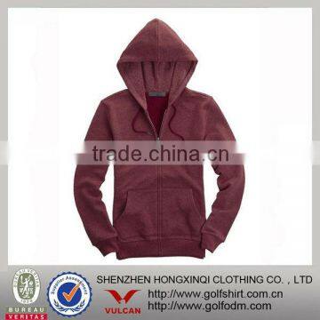 Fashion plain color slim fit ladies hoodies