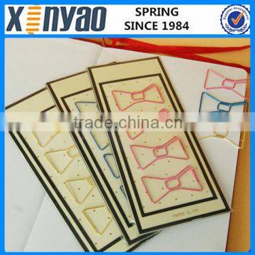hight quality promotional gifts custom logo metal pink gold bow shape paper clips