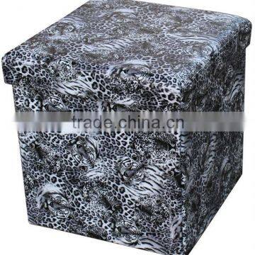 COOL! Multi-function tiger stripes Folding Storage Ottoman