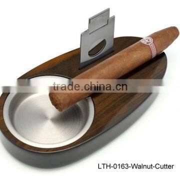 Glossy finish wood custom cigar ashtray