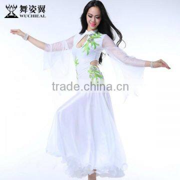 Wuchieal 2015 Belly Dance Performance Costumes Dress, Long Sleeves Sexy Dress Show Dance Wear photo-2