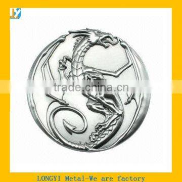 promotional 2015 Hot selling custom engraved metal dragon coins