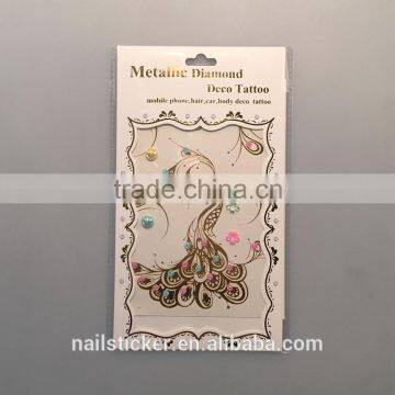 Custom Hot Sale Rhinestone Metallic Tattoo Acrylic Foil Temporary Tattoo Stickers photo-4