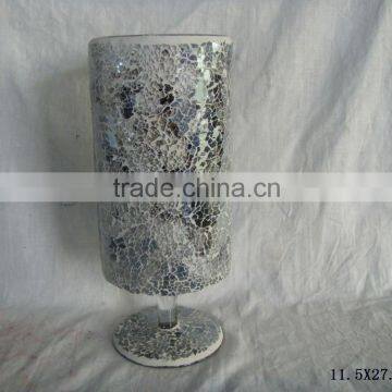 SILVER MOSAIC GLASS VASE IN D11.5 X H 27.5CM