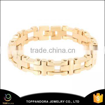 custom engrave tags gold stainless steel bracelet for elderly