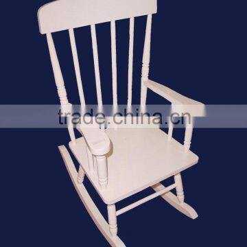 LY001 Customized Antique White Wooden Rocking Chairs For Kids