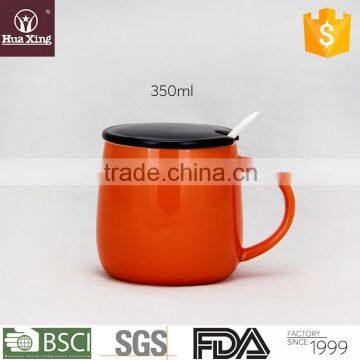 H11527 orange glazed color factory chaozhou oem tea mugs porcelain