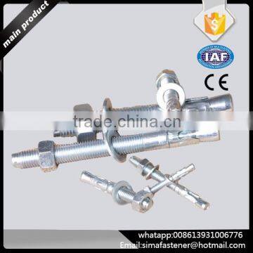 Machinery Hardware Concrete anchors Thru bolt wedge anchor with clip nut and washer