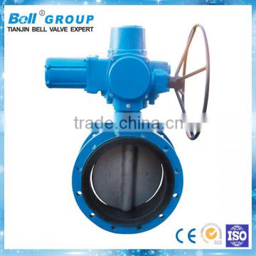 electric flange full lining butterfly valve with handwheel