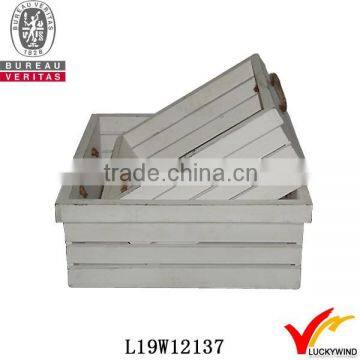 White Fruit Storage Distressed Small Wooden Crates