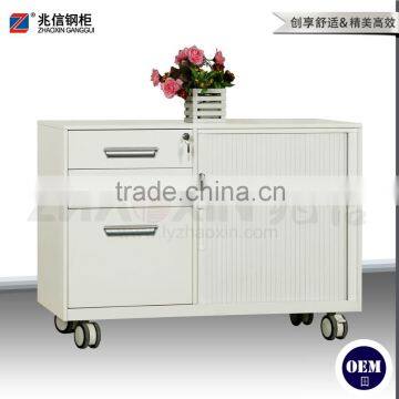 3 Drawer File Cabinet on Wheels Tambour Door Mobile Caddy Steel Waterproof Filing Cabinet photo-4