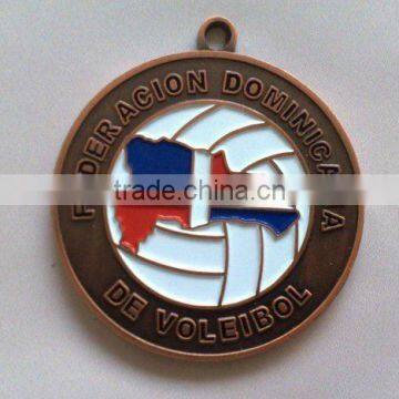 metal medal with soft enamel, metal coin