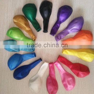 2016 good quality 12inch 3.2g metallic latex balloon