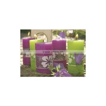 Decorative aroma pillar soy wax candle, beautiful art candle