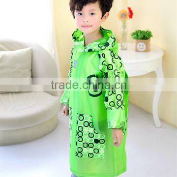 2016 New Design Best Selling Kids Wear Green Background Disposable Rain Poncho With Poka Dot photo-3