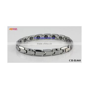 Wholesale hot sale new design and high quality fashion women silver magnetic bracelet tungsten jewelery