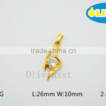 Olivia 2016 New Fashion Modern 316 Stainless Steel Cast Metal Classic Single Shining Diamond Pendant photo-2